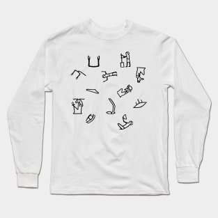 Egyptian Hieroglyphs Pattern Long Sleeve T-Shirt